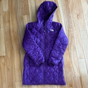 North Face Girls Purple Thermoball Quilted Hooded Jacket